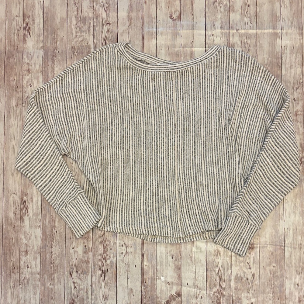 Lush Black and Cream Knit Top